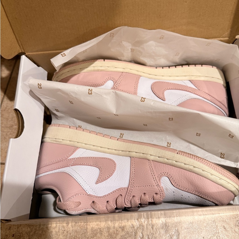 Jordan Pink and White Sneakers